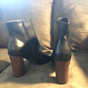 Merona Shoes - Black booties with brown heels Merona Shoes - Black booties with brown heels